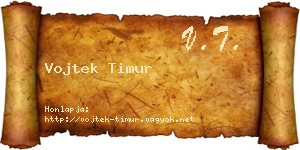 Vojtek Timur névjegykártya